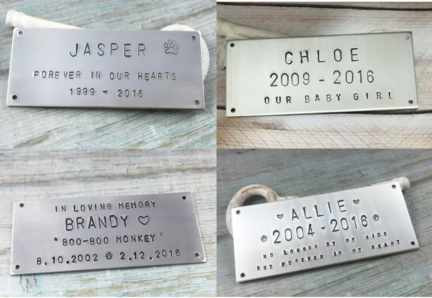Hand Stamped Metal Tag Personalized Pet Cremation Box Plate