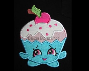 Shopkins Applique Design/Machine Embroidery Design/Cherry Cake/Instant Digital Download File/Boy or Girl/4x4/5x7