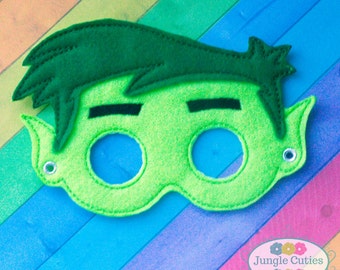 Green Beast Super Hero Mask (M009), Children's Mask for Dress-Up, Party Favors