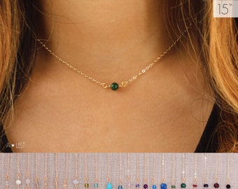 Simple Gem Necklace / Single Gemstone Necklace / Dainty Gem Necklace / Precious, Semi Precious Gemstones / Layering Necklace / Gifts for Her