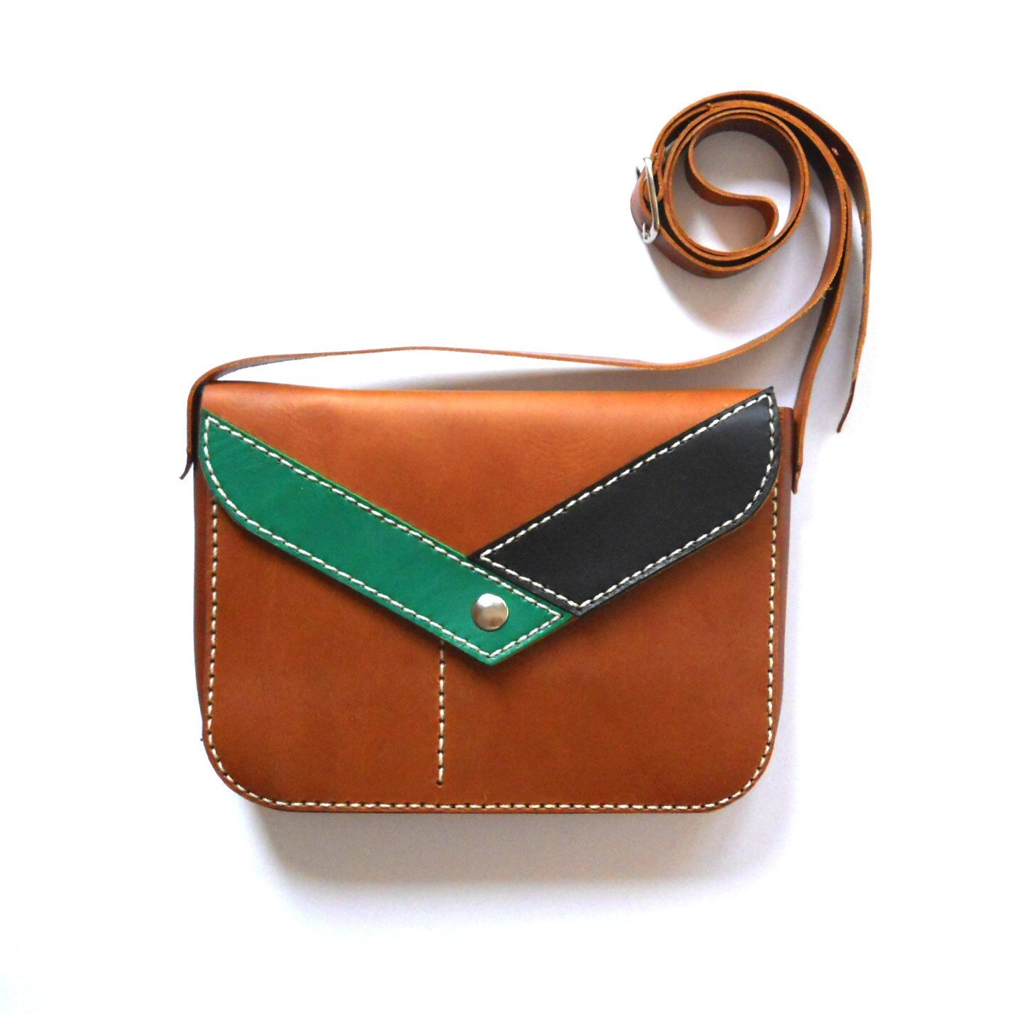 BROWN LEATHER PURSE / Leather bag / pouch / corssbody bag