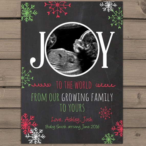 Christmas pregnancy announcement card Chalkboard pregnancy