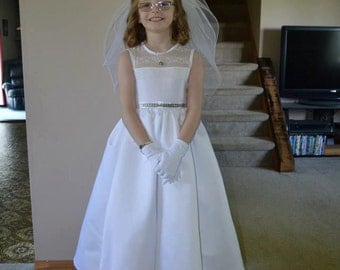 Handmade First Communion Dress from Mom's Wedding Gown