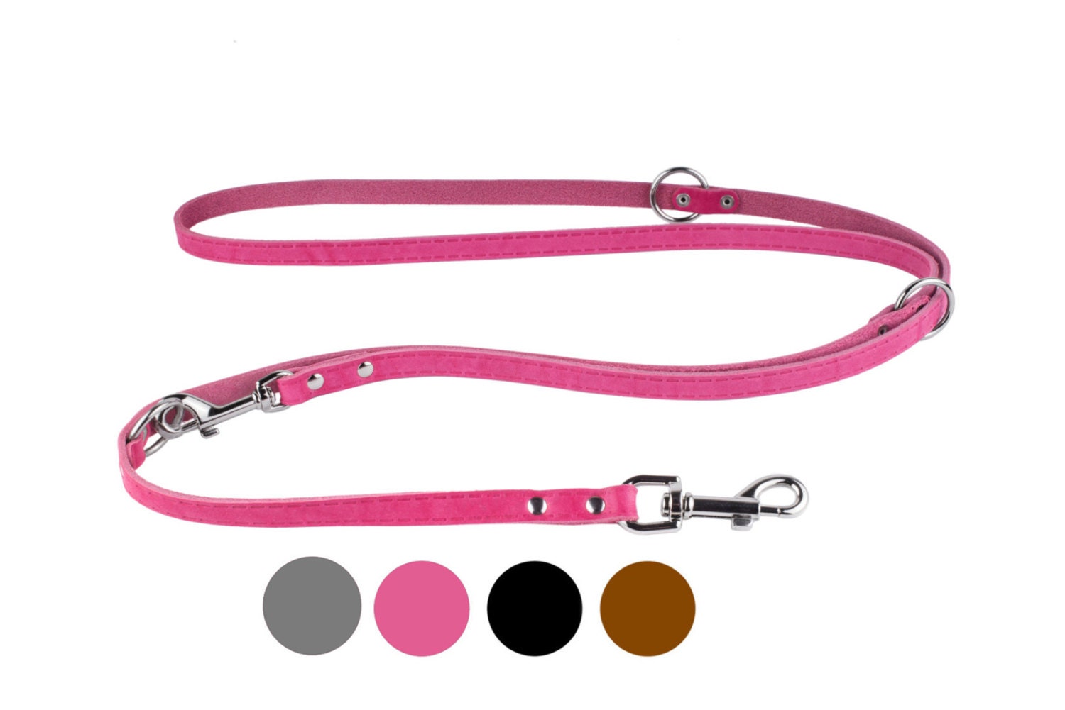 Adjustable Leather Dog Leash Multi Functional European Lead 4