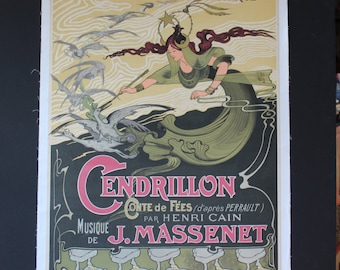French Poster/Original/Opera Cendrillon/Emile Bertrand/1899/Vintage