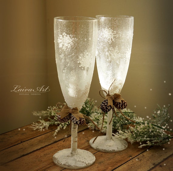 Rustic Wedding Champagne Glasses 6