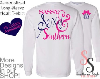 1 Long Sleeve Adult Personalized Tshirt, Monogrammed tshirt,personalized shirt,Christmas gift,Monogram gifts,custom tshirt,personalized gift