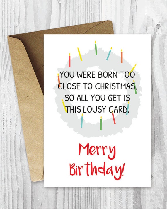 Items similar to Merry Birthday Card Download, Funny Printable Birthday ...