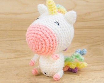 Rainbow Unicorn Amigurumi -- Unicorn Plush, Unicorn Stuffed Animal, Unicorn Decor, Crochet Unicorn, Unicorn gift for kids room decor