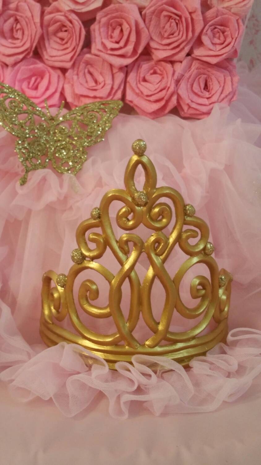 Tiara cake topper Crown cake topper gold by HeidiPartyCreations
