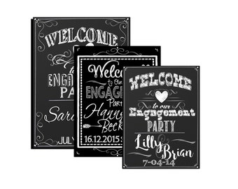 Engagement Party welcome sign, custom engagement decoration, welcome sign for engagement parties, engagement ideas, chalk style, SGNWED06