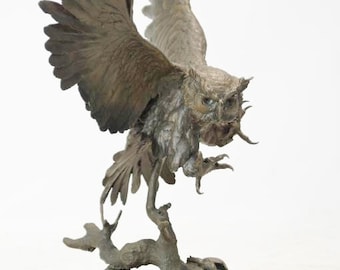 Bronze Sculpture, After Jules Moigniez ( French 1835-1894), Le Hibou-The Owl,#933
