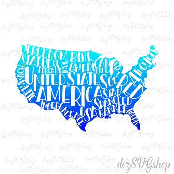 Download United States of America SVG typography clipart USA Cut