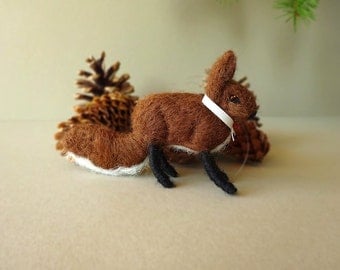 fox ornament, fox christmas gift, xmas tree decor, christmas decoration, needle felted animal, needle felt fox, handmade christmas, fox gift