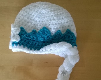 Crochet elsa hat, Princess Elsa hat, Disney Frozen hat, Made to order