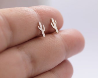 Cactus Studs, Silver Earrings, Handmade Studs, Cactus Earrings, Cactus Jewelry, Southwestern Jewelry, Nature Jewelry, Silver Studs, Saguaro