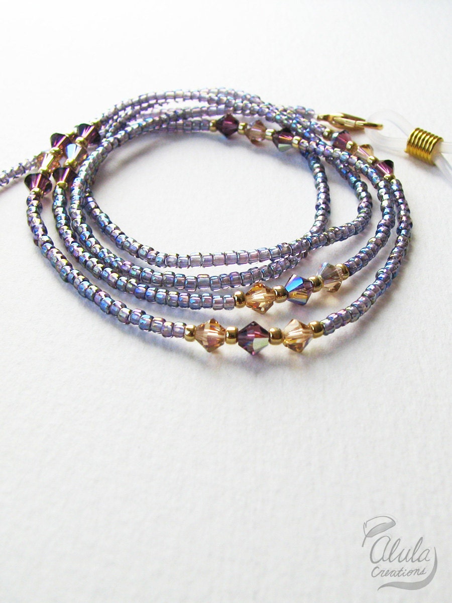 Eyeglass Holder Necklace Reading Glasses Chain Swarovski
