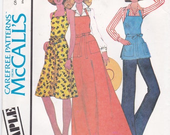 Apron Pattern Long or Short Apron Butcher Apron Wrap Around Apron McCall's Sewing Pattern Full Size Apron All Sizes