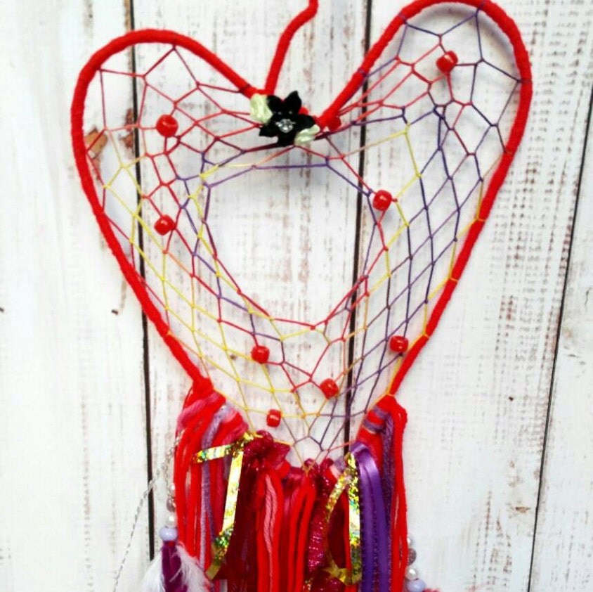 Heart shaped dream catcher