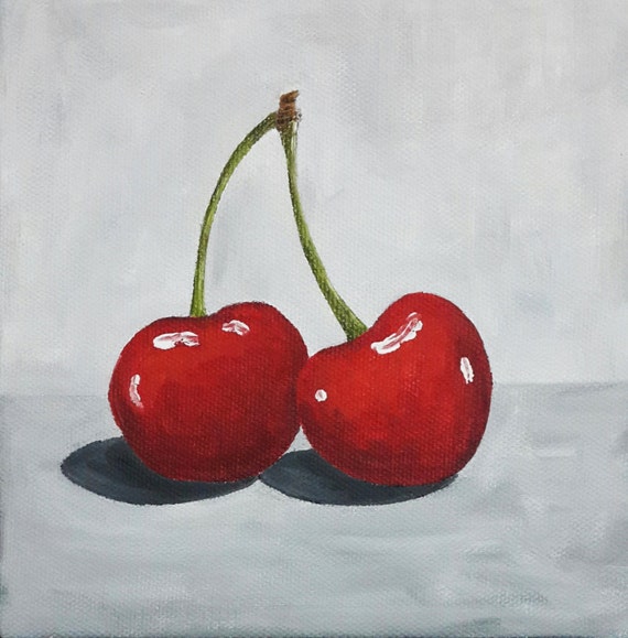 painting cherry cherries acrylic kitchen drawing
