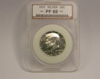 1970-S Kennedy half 1/2 dollar proof NAC graded pf 69 Free Shipping!