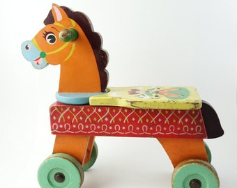 vintage riding horse toy