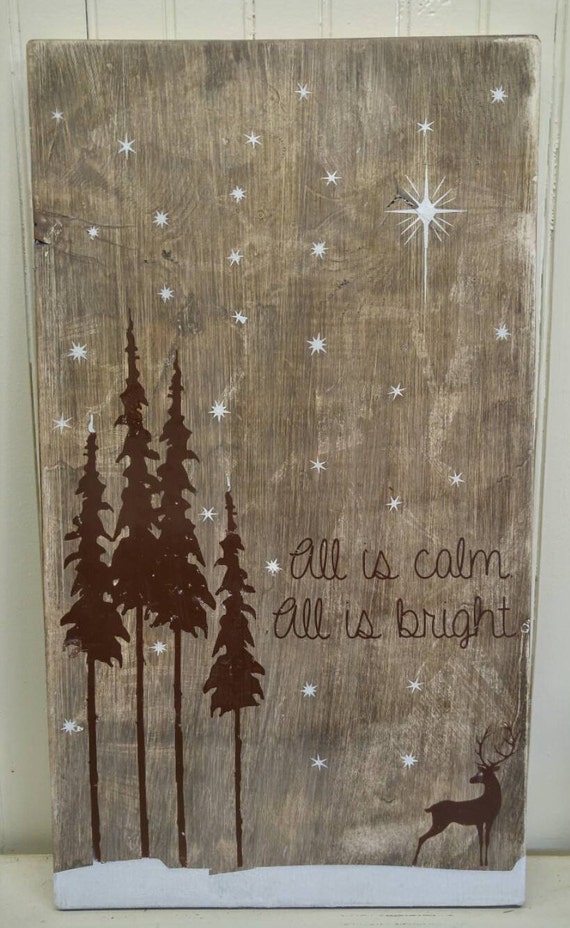 Rustic Holiday Sign Christmas Sign Rustic by ThePaintedSignCo