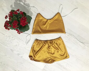 Women's satin pajama set | Short pajama set | Satin sporty pajama | Pajama | Women's pajama | Silk pajama set