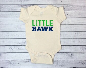 Seahawks Baby One piece, Little Hawk, Football One Piece, Baby Football Bodysuit, Seahawks Baby, Football Baby