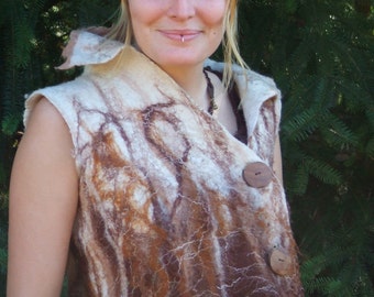 Nuno felt ~ Waistcoat ~ Vest ~ Hand made ~ Tribal clothing ~ Celtique ~ Pixie vest ~ Elfnfelt ~ OOAK