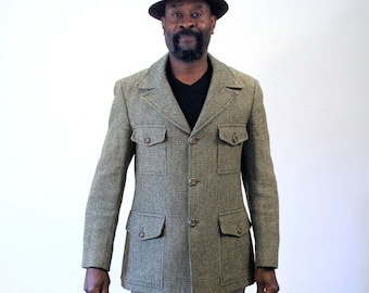 Brown tweed jacket | Etsy