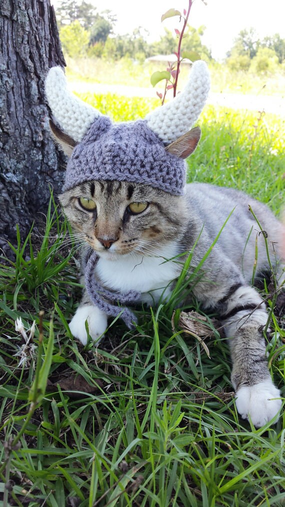 Viking Cat Hat Pattern Viking Cat Hat Crochet Pattern Cat