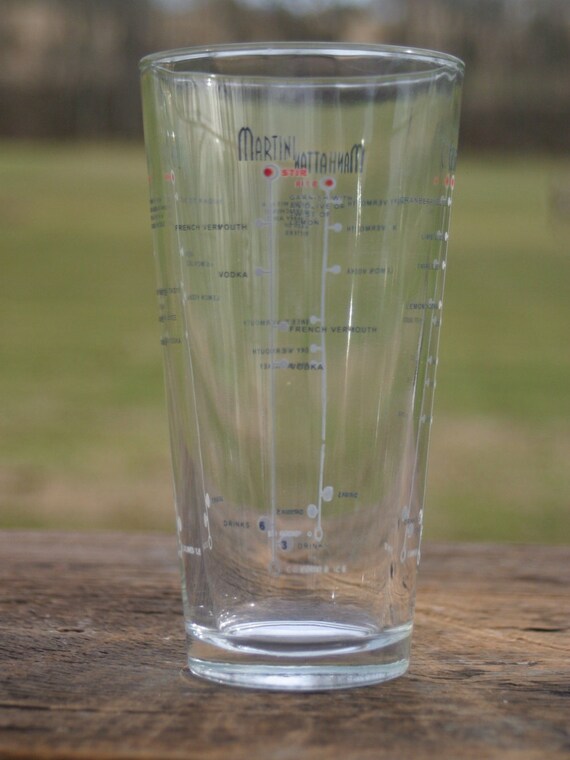 Vintage Cocktail Mixing Glass Bartender's Mixing Glass