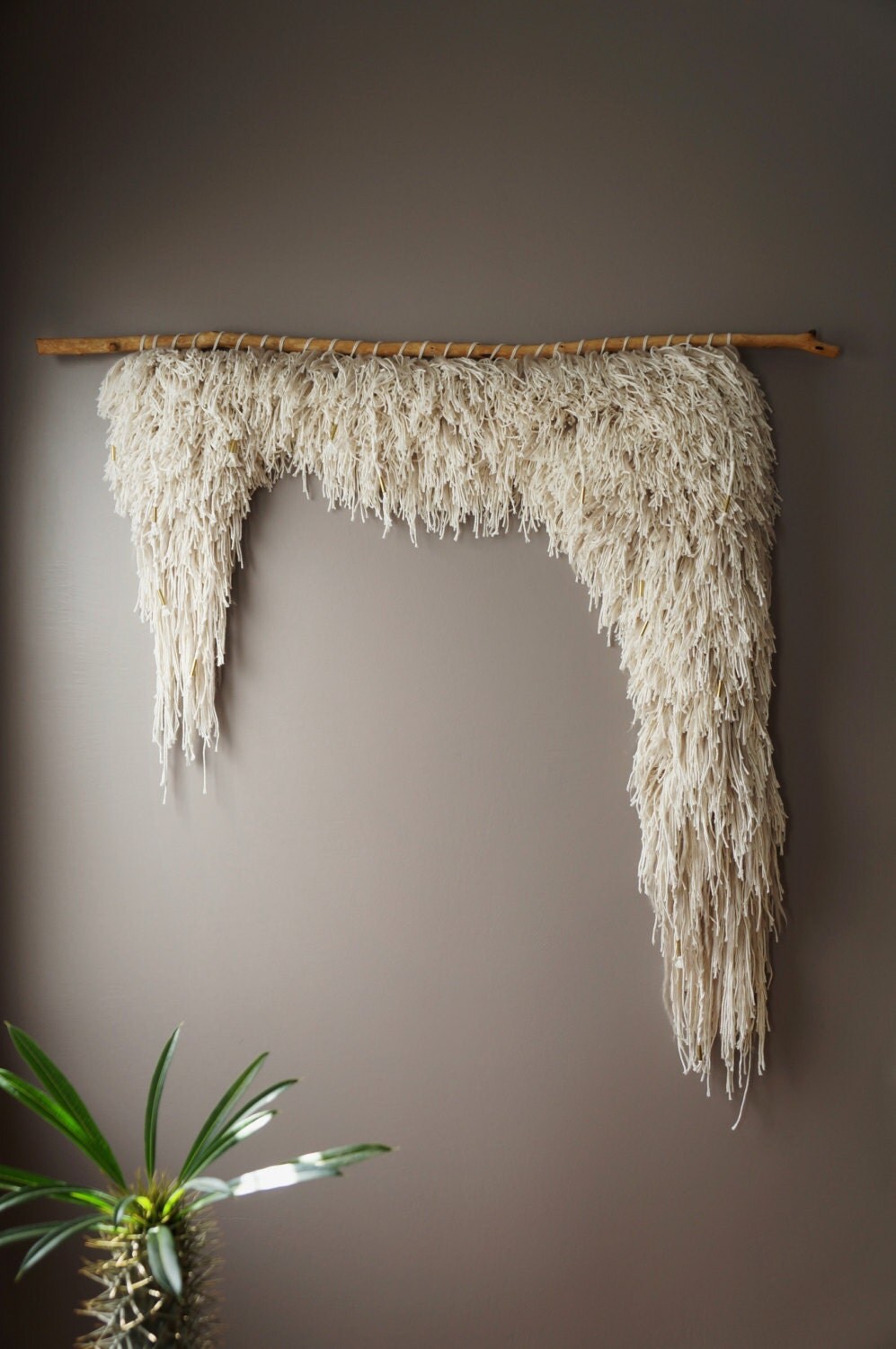Woven Wall Hanging Cotton Wool Tapestry Handwoven Textile