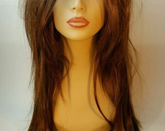 Long Brunette Wig, Long Brunette Wig with Layers, Beautiful Long Brunette Wig with Expert Textured Layering and Special Face Framing Details