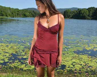 Tigerlily Dress Red, Festival Dress, Fairy Dress, Pixie Dress, Burning Man, Faerie, Gift for Her, Bohemian, Boho, Sexy Dress, Goa, Gypsy