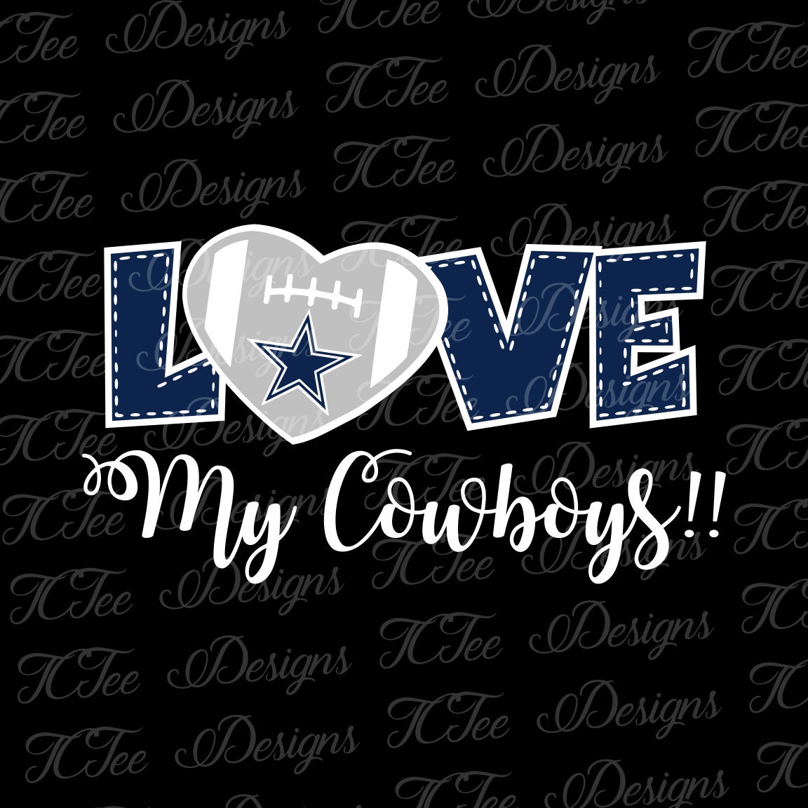 Download Love My Cowboys Football SVG File Vector Design Download