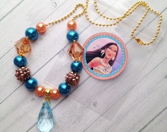 8 Princess Pocahontas Necklace Party Favors Pocahontas Birthday Party Activity Pocahontas Party Favor Colors of the Wind Princess Pocahontas