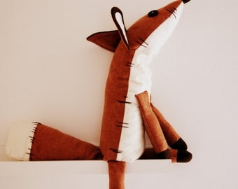Pdf sewing pattern Fox Stuffed Animal -Fox plush toy pattern, FREE SHIPPING