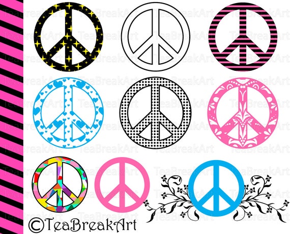 Download Items similar to Peace Signs Monogram Digital Cutting ...