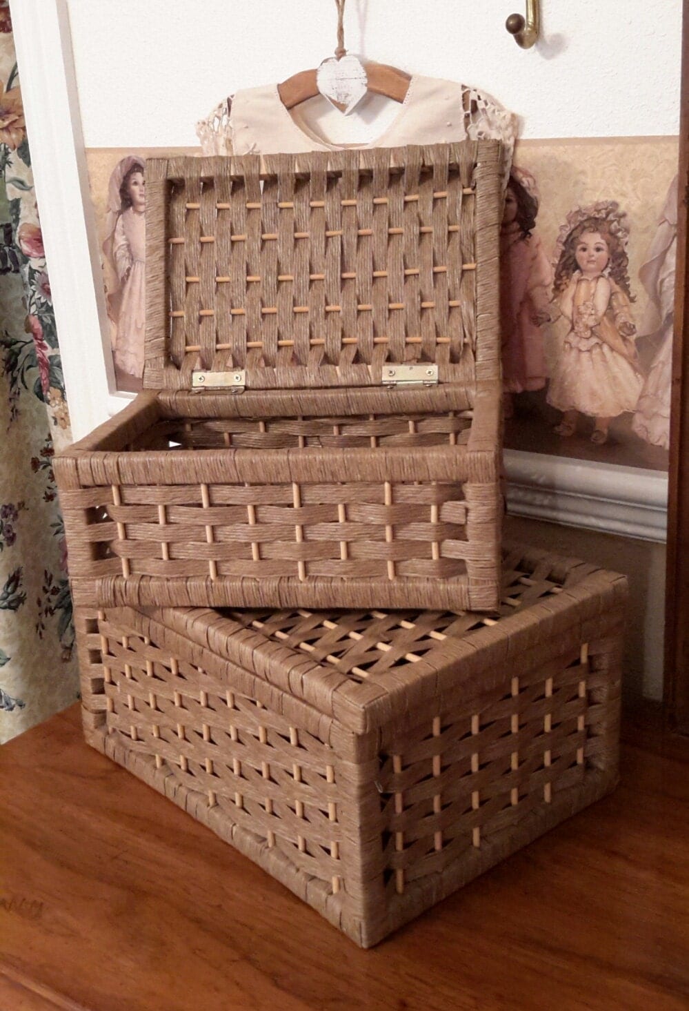 Square Woven Baskets Square Baskets with Lids Storage