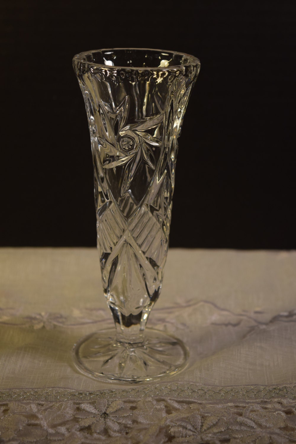 Crystal Star Bud Vase Vintage Crystal Cut by ShellysSelectSalvage