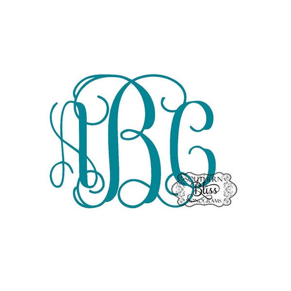 Intertwined Interlocking Vine Monogram Embroidery Font | SEMA Data Co-op