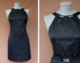 Versace Little Black Dress - 90's Versace Dress - Cheongsam dress inspired - Size S