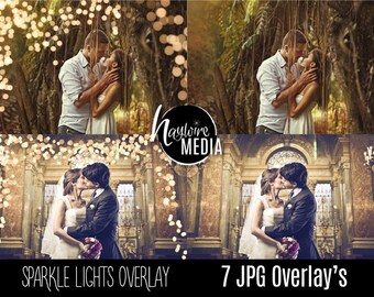 Digital Sparkles Photoshop Overlay - Bokeh Light Effect for Photographers - 7 Versions - Instant Download