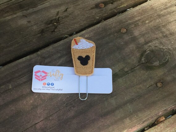 Frappucino Coffee Paper Clip/Planner Clip. Mouse ear planner clip. Mouse planner clip. Cold coffee planner clip