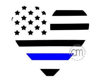 thin blue line decal – Etsy