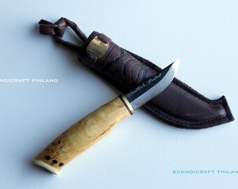 62mm Handmade Survival Hunting/Camping/ Bushcraft Knife-FINNISH CARBON STEEL