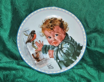 Knowles 1988 Little Red Robins #4132 A Plate
