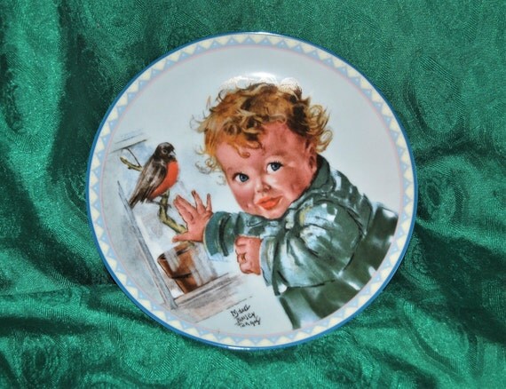 Knowles 1988 Little Red Robins #4132 A Plate